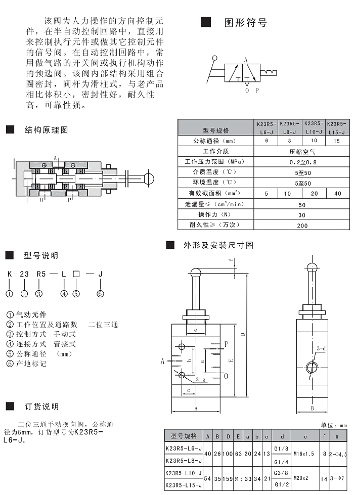 k23r5-l10,二位三通手动换向阀 二位三通手动换向阀